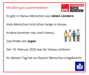 Sharepic 1 der SPD Hanau zum Thema "Alle sollen gut zusammenleben"