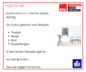 Sharepic der SPD Hanau zum Thema Kultur