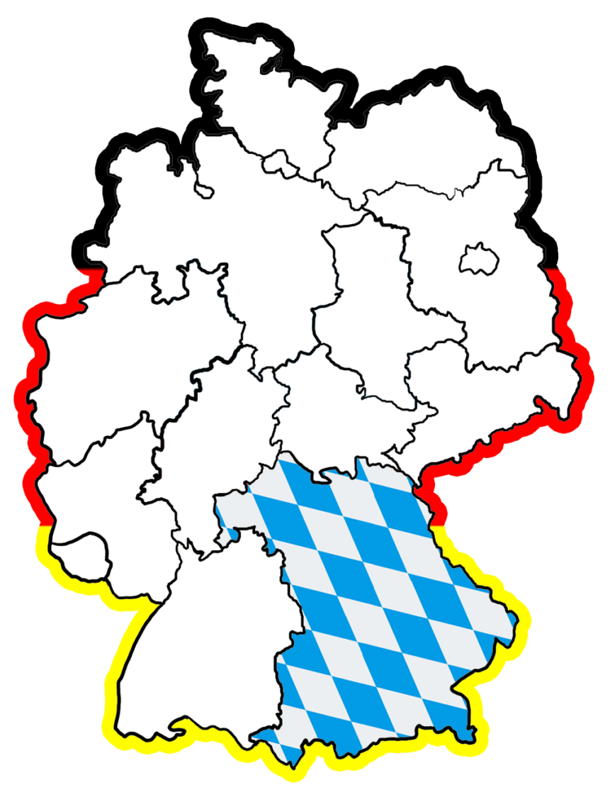 Deutschlandkarte mit Bayern Leichte-Sprache-Bild